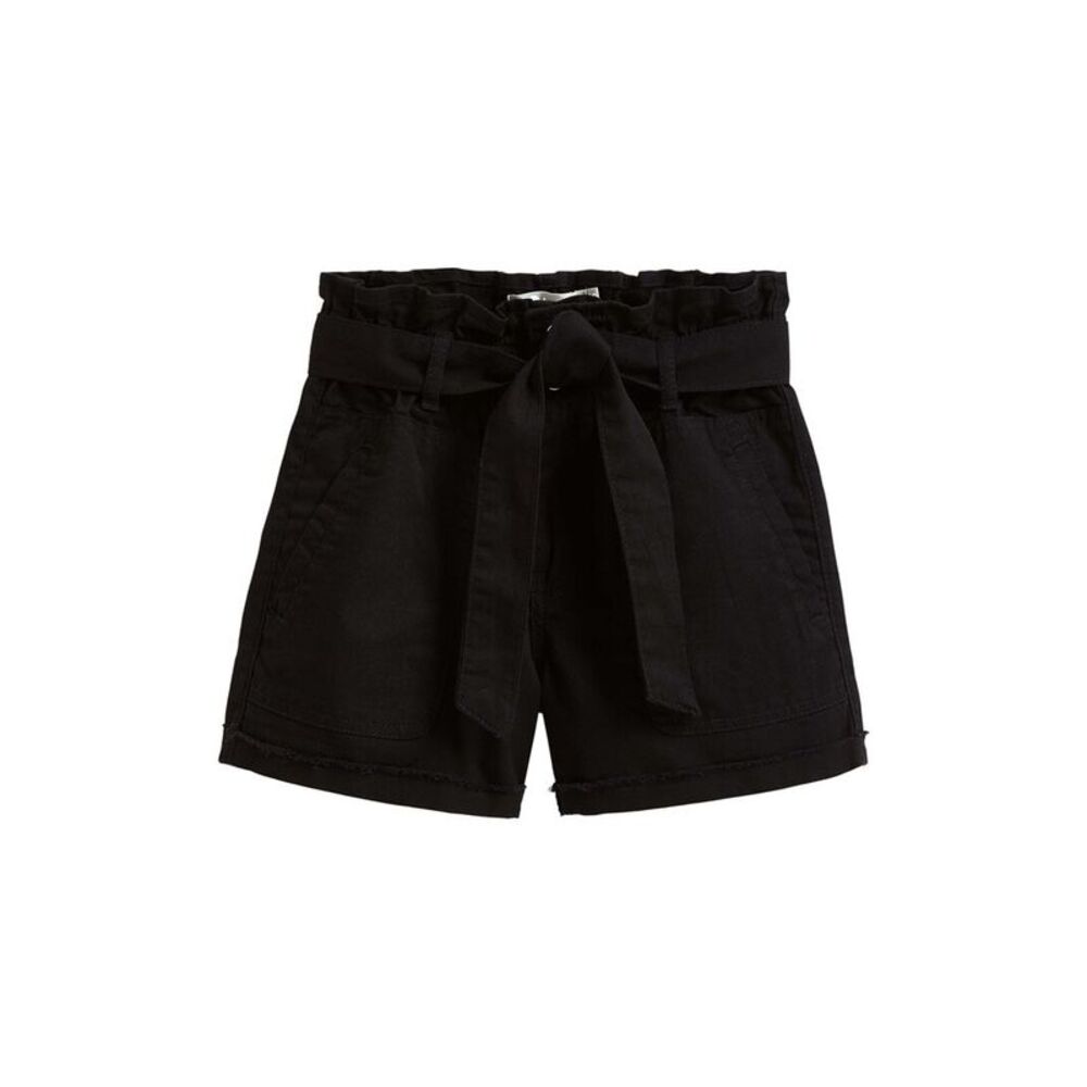Tractr Girls  Jeans Paper Bag Short, Black